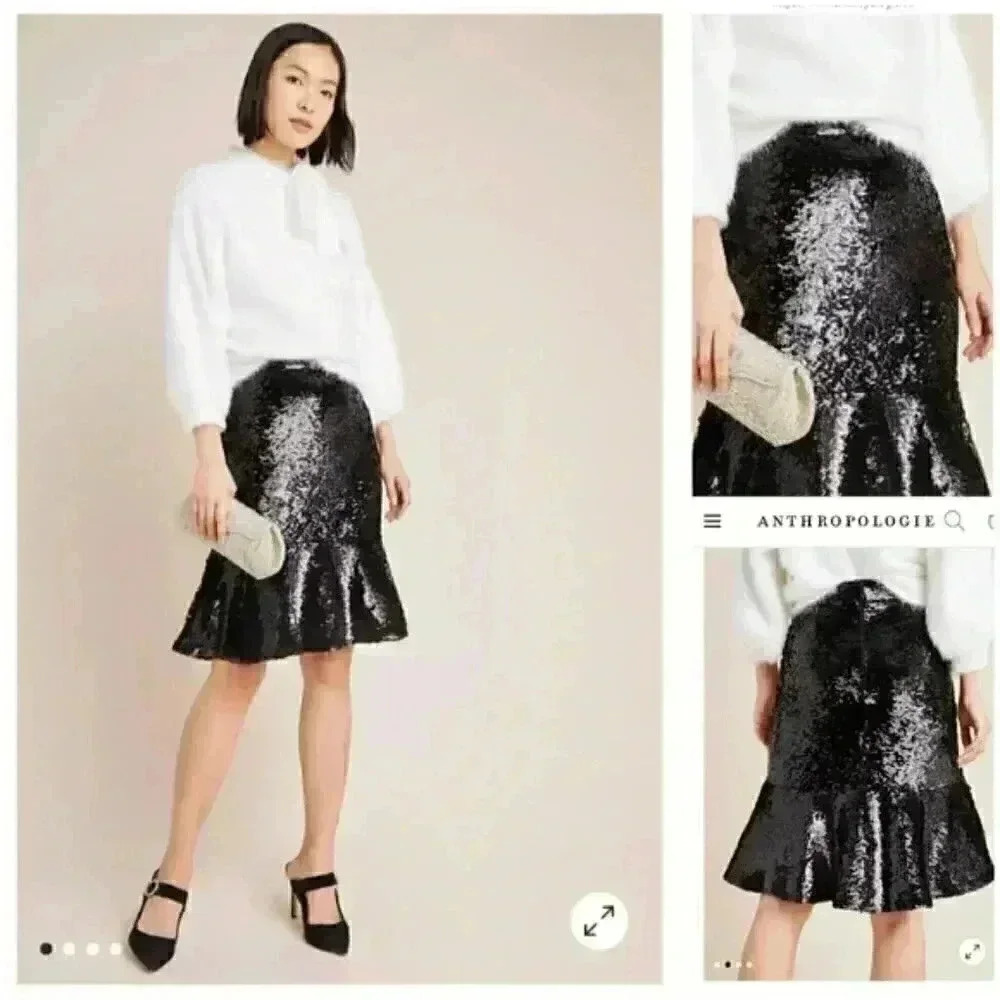 Anthro Hutch Esme Sequined Skirt